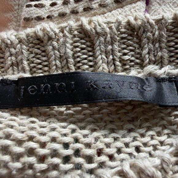 Jenni Kayne Cropped Linen Crew Neck Sweater Womens Sz L Quiet Luxury Minimalist - Picture 3 of 6